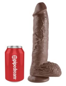 King Cock 10 Inch Cock With Balls  Brown