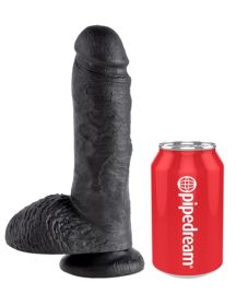King Cock 8 Inch Cock With Balls  Black