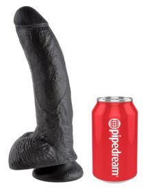 King Cock 9 Inch Cock With Balls  Black