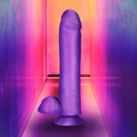 Neo Elite  11 Inch Silicone Dual Density Cock with Balls  Neon Purple
