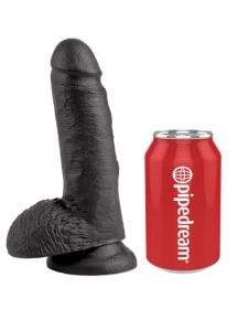 King Cock 7 Inch Cock With Balls  Black