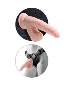 8 Inch Triple Density Cock With Swinging Balls  Light