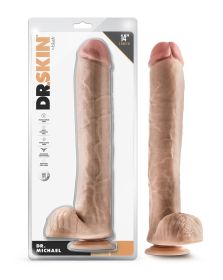 Dr. Skin  Dr. Michael  14 Inch Dildo With Balls  Beige
