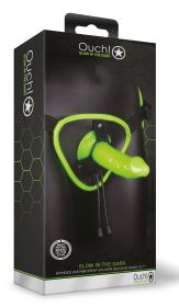 Bonded Leather Strap on With Silicone Dildo 5.7 Inch  Glow in the Dark