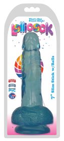 Lollicock  7 Inch Slim Stick with Balls  Berry Ice