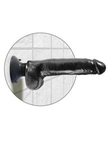 King Cock 9 Inch Vibrating Cock With Balls  Black
