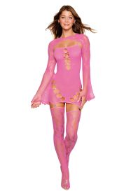 Garter Dress With Thigh High and Shrug  One Size