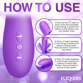 Tri Flick Flicking Silicone Rabbit Vibrator