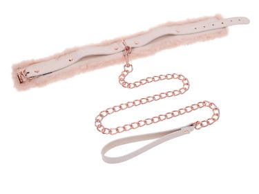 Peaches N Creame Fur Collar and Leash