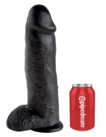 King Cock 12 Inch Cock With Balls  Black