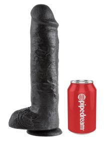 King Cock 11 Inch With Balls  Black