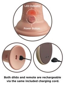 King Cock Elite 9 Inch Vibrating Silicone Dual Density Cock With Remote