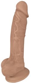 7 Inch Fleshstixxx Silicone Dildo with Balls  Latte
