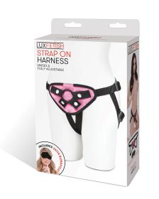 Pink Velvet Strap on Harness