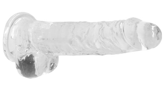 8 Inch Realistic Dildo With Balls  Translucent