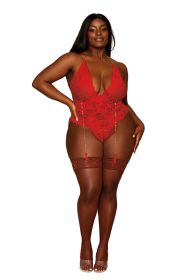 Garter Teddy  Queen Size (Option: Ruby)