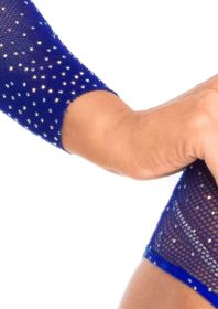 Rhinestone Snap Crotch Bodysuit  One Size (Option: Royal Blue)