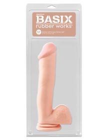Basix Rubber Works 12 Inch Dong With Suction Cup (Option: Light)