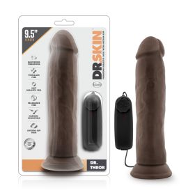 Dr. Skin  Dr. Throb  9.5 Inch Vibrating Realistic Cock With Suction Cup (Option: Chocolate)