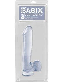 Basix Rubber Works  10 Inch Dong With Suction Cup (Option: Clear)