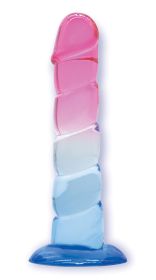 Shades, 7.5" Swirl Jelly Tpr Gradient Dong (Option: Pink and Blue)