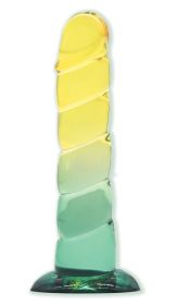 Shades, 7.5" Swirl Jelly Tpr Gradient Dong (Option: Yellow and Mint)