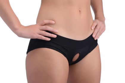 Lace Envy Black Crotchless Panty Harness (Option: S/m)