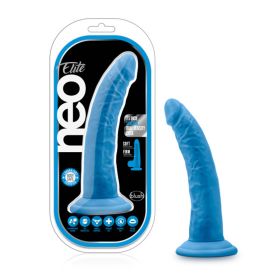 Neo Elite  7.5 Inch Silicone Dual Density Cock (Option: Neon Blue)