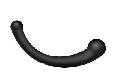10x Vibra Crescent Silicone Dual Ended Dildo (Option: Black)