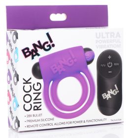 Bang  Silicone Cock Ring and Bullet With Remote Control (Option: Purple)