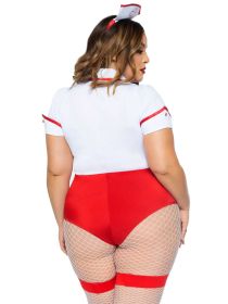 Plus Nurse Feelgood Sexy Costume (Option: 3x/4x, Color/Size: White / Red)