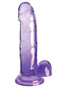 King Cock Clear 7 Inch With Balls (Option: Purple)