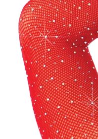 Rhinestone Snap Crotch Bodysuit  One Size (Option: Red)