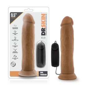Dr. Skin  Dr. Throb  9.5 Inch Vibrating Realistic Cock With Suction Cup (Option: Mocha)