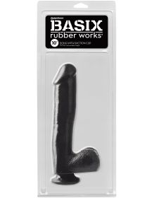Basix Rubber Works  10 Inch Dong With Suction Cup (Option: Black)