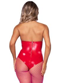 Vinyl Bodysuit (Option: Medium, Color/Size: Red)