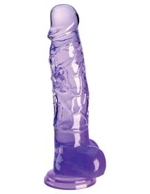 King Cock Clear 8 Inch With Balls (Option: Purple)