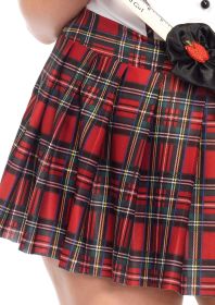 Plus Boarding School Flirt Costume (Option: 1x/2x, Color/Size: White / Red)