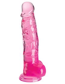 King Cock Clear 8 Inch With Balls (Option: Pink)