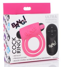 Bang  Silicone Cock Ring and Bullet With Remote Control (Option: Pink)