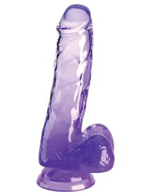 King Cock Clear 6 Inch With Balls (Option: Purple)